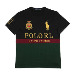 Polo Ralph Lauren Vintage T-Shirt in Schwarz Grün Rot Größe M