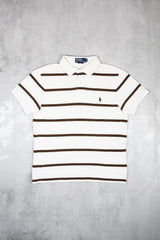 Ralph Lauren gestreiftes Polohemd - Farbe: White - Größe: M - VintageR2