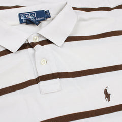 Ralph Lauren gestreiftes Polohemd - Farbe: White - Größe: M - VintageR2