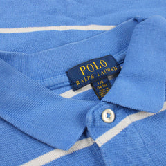 Ralph Lauren Polo Shirt gestreift - Farbe: LightSkyBlue - Größe: S - VintageR2