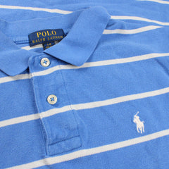Ralph Lauren Polo Shirt gestreift - Farbe: LightSkyBlue - Größe: S - VintageR2