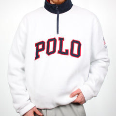 Ralph Lauren Spellout Troyer - Farbe: White - Größe: XL - VintageR2