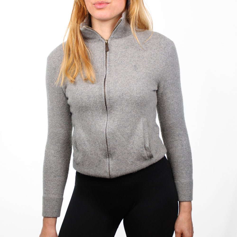 Ralph Lauren Strickjacke Troyer 100% Wolle - Farbe: Grey - Größe: S - VintageR2