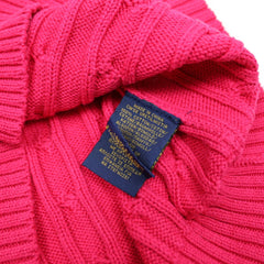 Ralph Lauren V-Neck Pullover mit Zopfmuster - Farbe: Pink - Größe: M - VintageR2