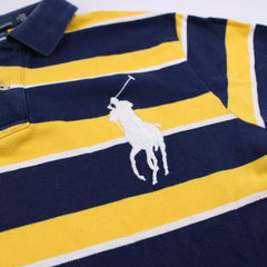 Ralph Lauren Vintage Big Pony Polo Gestreift - Farbe: Gold - Größe: L - VintageR2