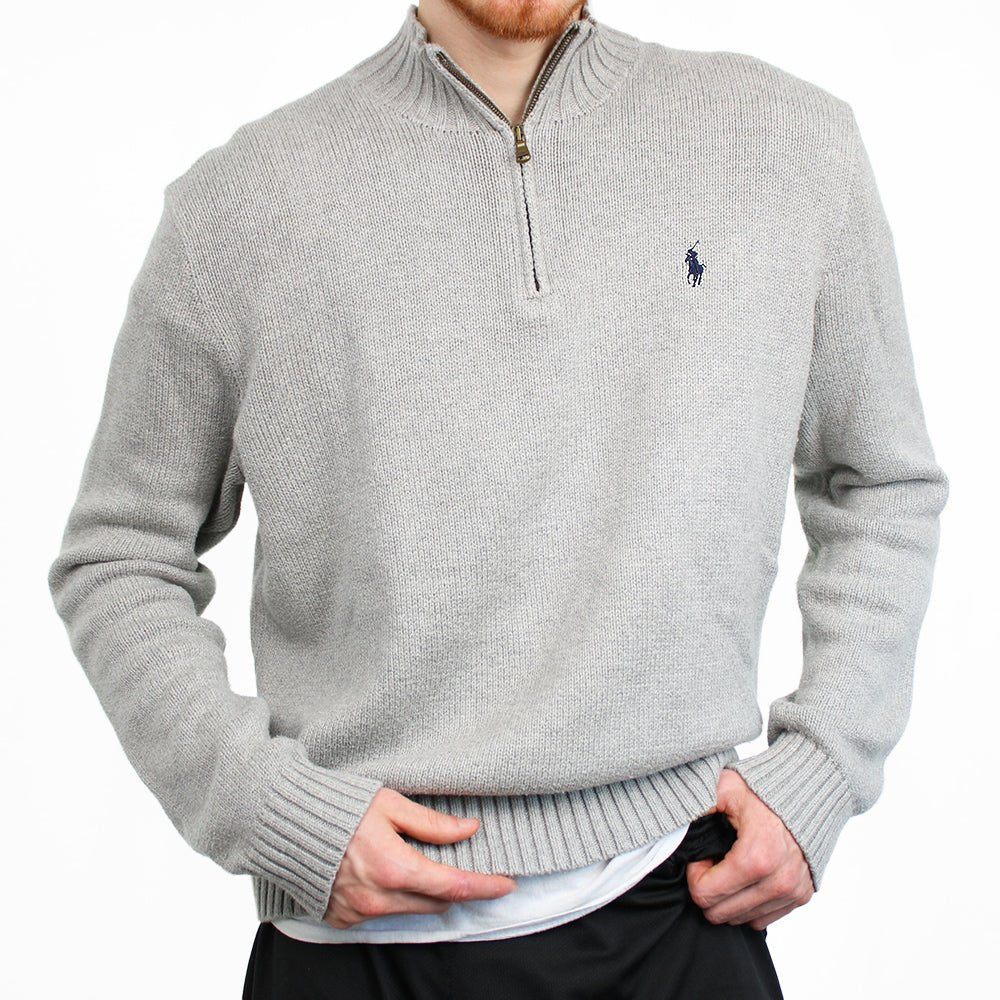 Ralph Lauren Vintage Knit Troyer - Farbe: Grey - Größe: L - VintageR2