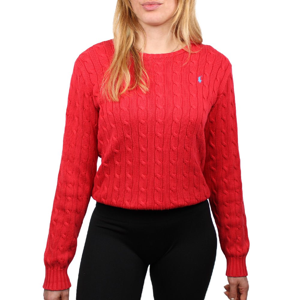 Ralph Lauren Vintage Pullover mit Zopfmuster - Farbe: Red - Größe: S - VintageR2