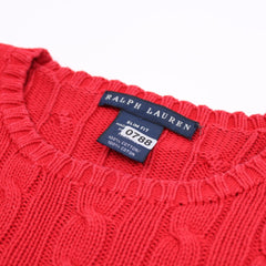 Ralph Lauren Vintage Pullover mit Zopfmuster - Farbe: Red - Größe: S - VintageR2