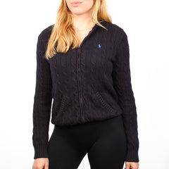 Ralph Lauren Vintage Zopfmuster Hoodie - Farbe: Black - Größe: M - VintageR2