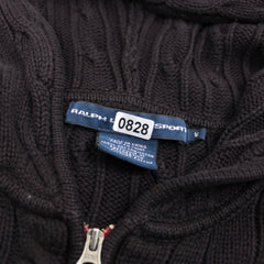Ralph Lauren Vintage Zopfmuster Hoodie - Farbe: Black - Größe: M - VintageR2