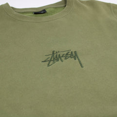 Stüssy middle Logo Pullover - Farbe: Olive - Größe: M - VintageR2