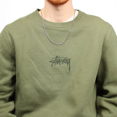 Stüssy middle Logo Pullover - Farbe: Olive - Größe: M - VintageR2