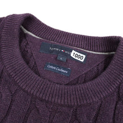 Tommy Hilfiger Vintage Zopfmuster Pullover - Farbe: Purple - Größe: L - VintageR2
