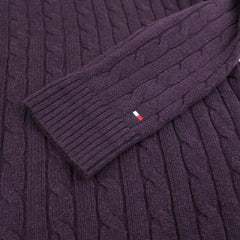 Tommy Hilfiger Vintage Zopfmuster Pullover - Farbe: Purple - Größe: L - VintageR2