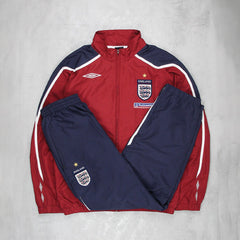 Umbro Vintage England Tracksuit - Farbe: Red - Größe: M - VintageR2