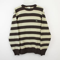 Lacoste gestreifter Vintage Sweater - Farbe: Beige - Größe: L - vintageR2
