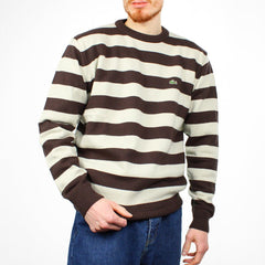 Lacoste gestreifter Vintage Sweater - Farbe: Beige - Größe: L - VintageR2
