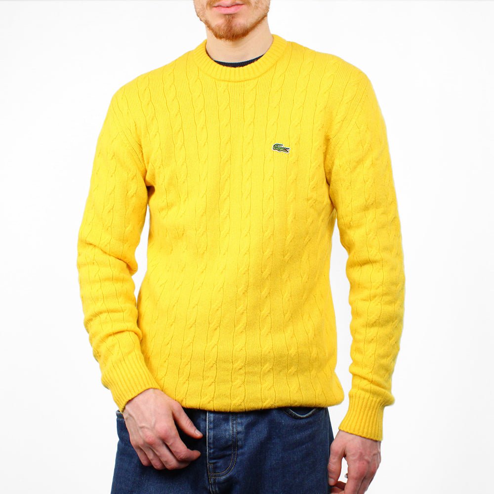 Lacoste Pullover mit Zopfmuster - Farbe: Gold - Größe: L - VintageR2