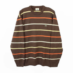 Lacoste Vintage gestreifter Sweater - Farbe: Peru - Größe: L - vintageR2