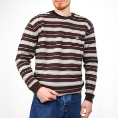 Lacoste Vintage gestreifter Sweater - Farbe: Peru - Größe: L - VintageR2