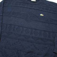Lacoste Vintage Muster Sweater - Farbe: Navy - Größe: XXL - vintageR2