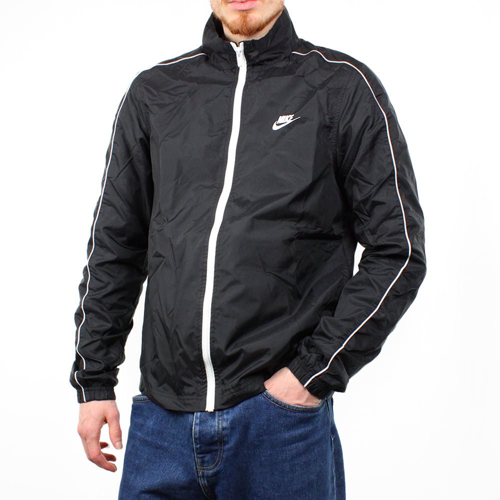 Nike gestreifte Trackjacket - Farbe: Black - Größe: M - VintageR2
