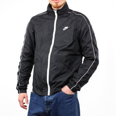 Nike gestreifte Trackjacket - Farbe: Black - Größe: M - VintageR2