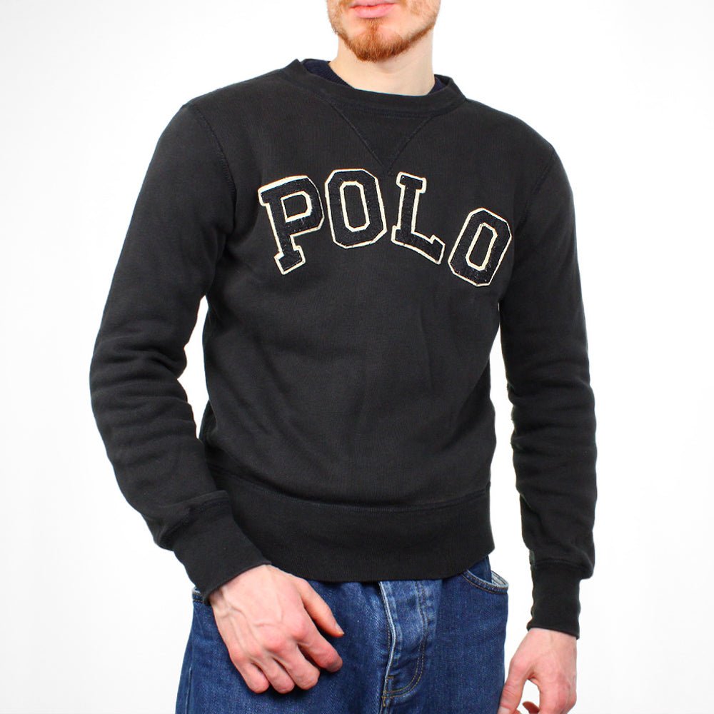 Ralph Lauren Spellout Sweater - Farbe: Black - Größe: M - VintageR2