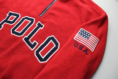 Ralph Lauren Spellout Troyer - Farbe: Red - Größe: M - vintageR2