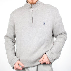 Ralph Lauren Troyer quarter Zip - Farbe: Grey - Größe: XXL - vintageR2