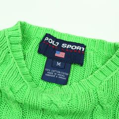 Ralph Lauren Vintage Pulli Zopfmuster - Farbe: Green - Größe: M - vintageR2