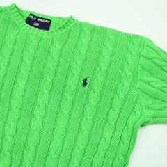 Ralph Lauren Vintage Pulli Zopfmuster - Farbe: Green - Größe: M - vintageR2