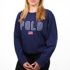 Ralph Lauren Vintage Spellout Sweater - Farbe: Navy - Größe: L - vintageR2