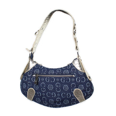 Gussaci Vintage Hobo Bag Gold Dark Denim