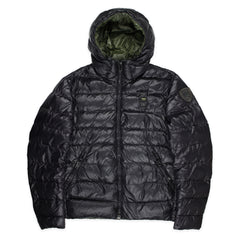 Blauer Daunenjacke