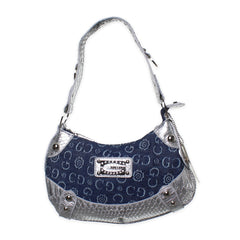 Gussaci Vintage Hobo Bag Silvery Dark Denim