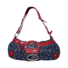 Gussaci Y2K Shoulder Bag Red Dark Denim