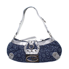 Gussaci Y2K Shoulder Bag Silvery Dark Denim