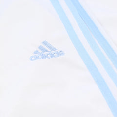 Adidas Jogger Bootcut Weiß Blau Damen Mischgewebe – Nahaufnahme-1