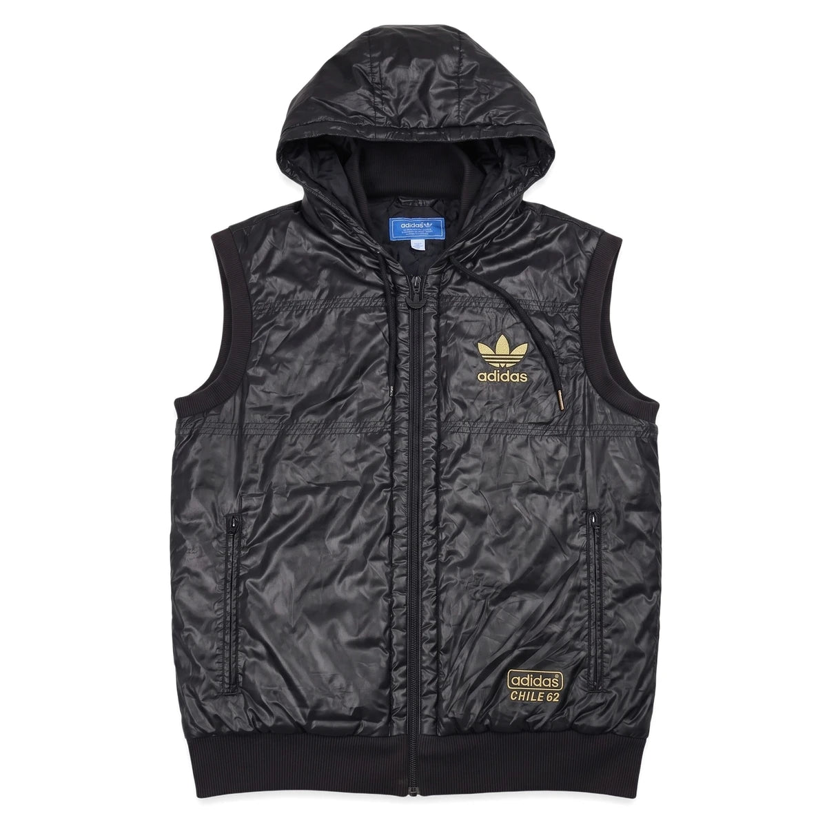 Adidas Pufferjacke Chile 62 Schwarz Gold Herren Polyester – Vorderansicht