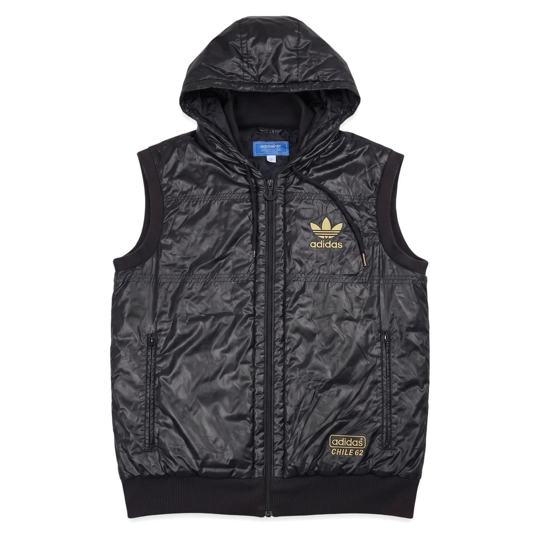 Adidas Pufferjacke Chile 62 Schwarz Gold Herren Polyester – Vorderansicht