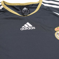 Adidas T-Shirt Fußballverein Grau Weiß Herren Polyester – Nahaufnahme-3