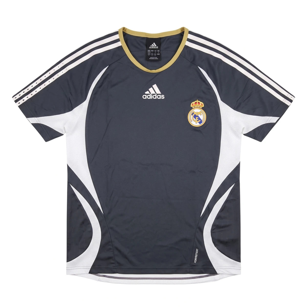 Adidas T-Shirt Fußballverein Grau Weiß Herren Polyester – Vorderansicht