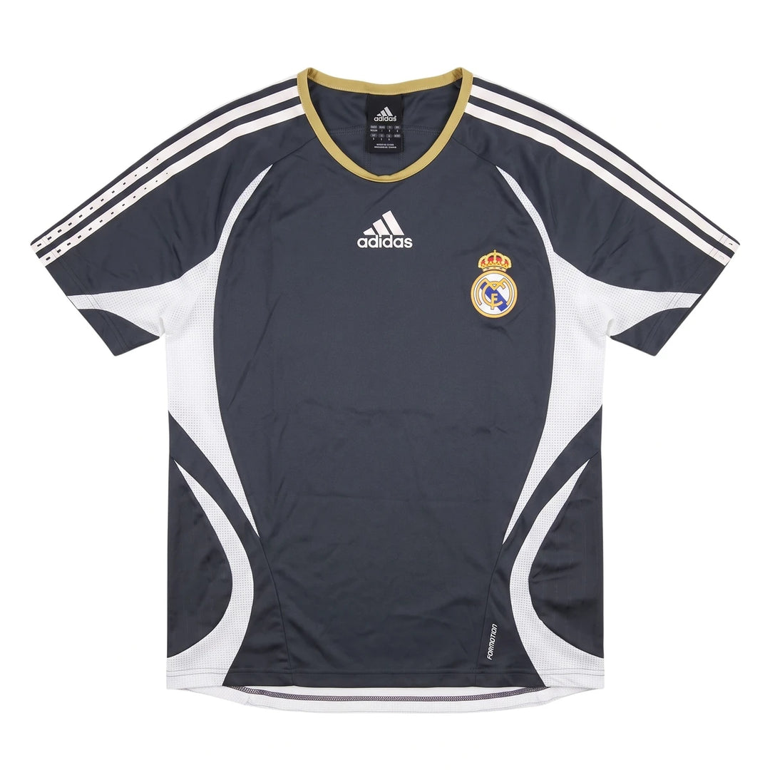 Adidas T-Shirt Fußballverein Grau Weiß Herren Polyester – Vorderansicht