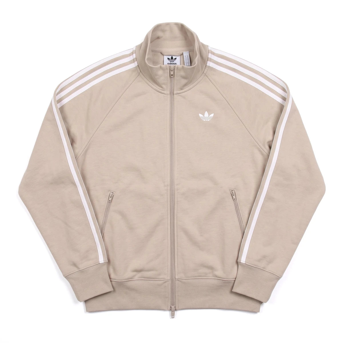 Adidas Trackjacket Firebird Beige Weiß Damen Polyester – Vorderansicht