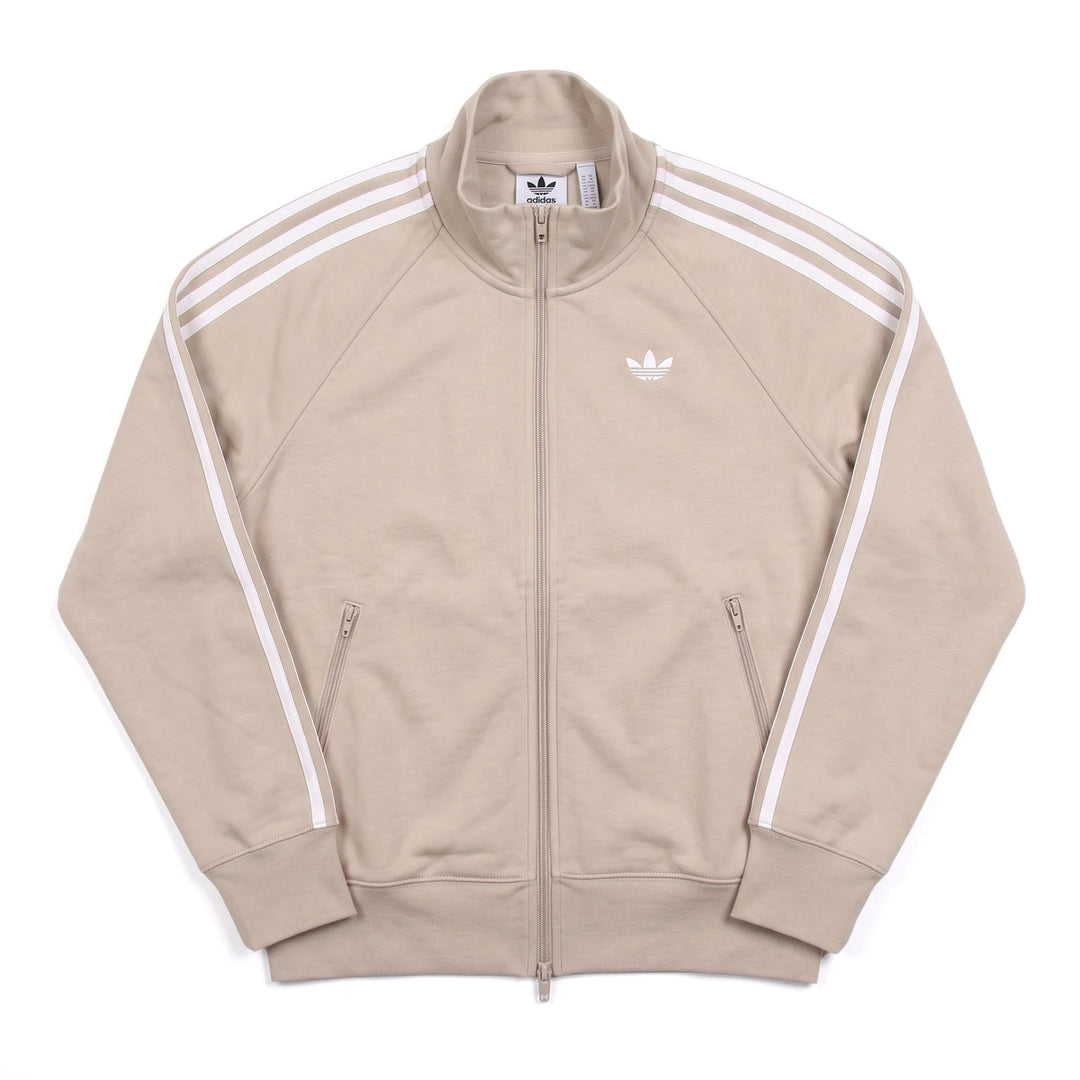 Adidas Trackjacket Firebird Beige Weiß Damen Polyester – Vorderansicht