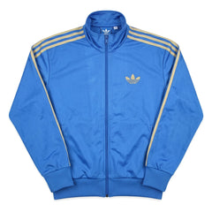 Adidas Trackjacket Firebird Blau Gold Herren Polyester – Vorderansicht
