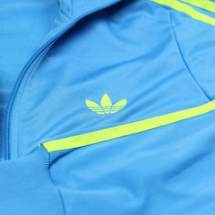 Adidas Trackjacket Firebird Blau Grün Damen Polyester – Nahaufnahme-1