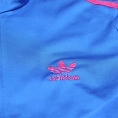 Adidas Trackjacket Firebird Blau Pink Damen Polyester – Nahaufnahme-1