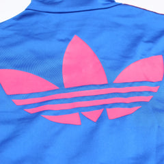 Adidas Trackjacket Firebird Blau Pink Damen Polyester – Nahaufnahme-2